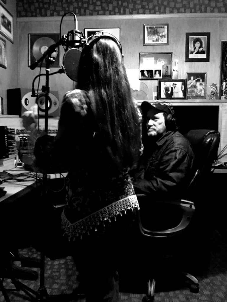Zelena at recording studio with KLP